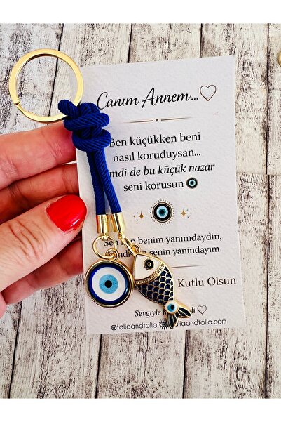 Talia&Talia Anneler Günü Özel Nazar Boncuklu Anahtarlık Seti – Hediye Kartlı,...