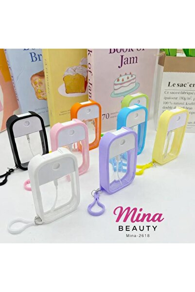 MİNA BEAUTY Silikon Kılıflı Anahtarlıklı Sprey Şişesi el dezenfektanı sprey p...