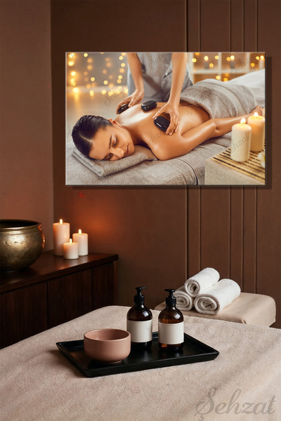 Şehzat Yatay Tekli Kanvas Duvar Tablosu Salon Yatak Odası Ofis Spa Masaj Egzo...
