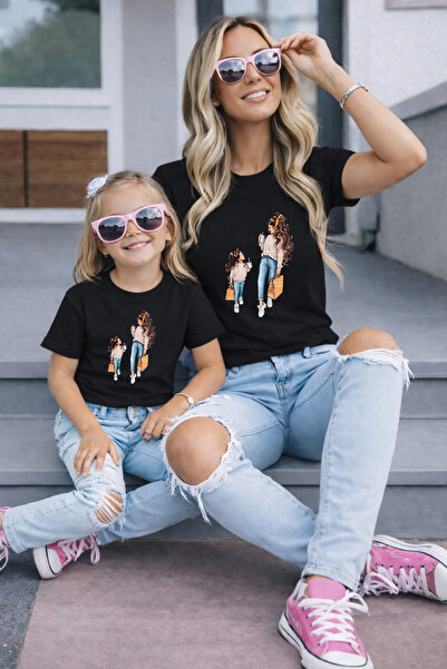 LORVEX Μπλουζάκι Mother Daughter Oversize T-Shirt Twin T-Shirt 100% Βαμβάκι Ά...