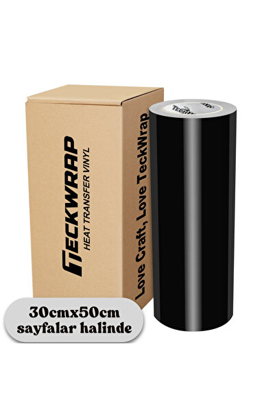 Teckwrap Craft - Black - PU HTV - Isı Transfer Vinili - Iron On_ 1 Adet / 30c...