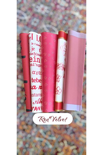 hobidaşım Red Velvet Romantik Çiçek Buket Ambalaj Kağıdı Seti - 5 Model (Her ...