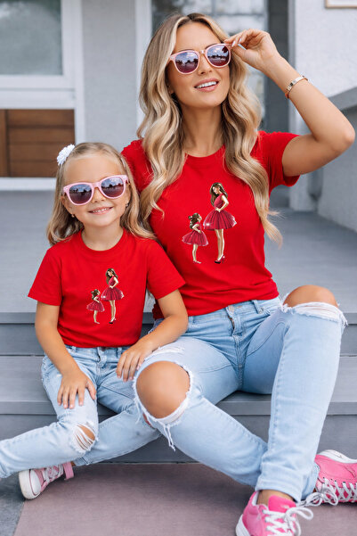 LORVEX Μπλουζάκι Mother Daughter Oversize T-Shirt Twin T-Shirt 100% Βαμβάκι Ά...
