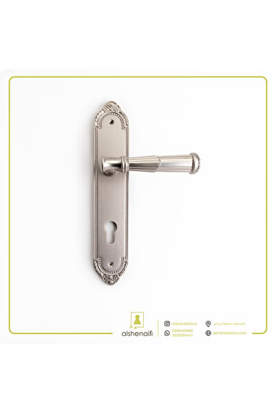 OMES مقبض باب بليت فضي H5230