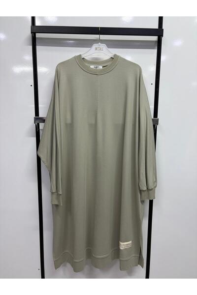 İkoll Women's Oversize Long Sweatshirt Comfortable Fit Crew Neck Casual
