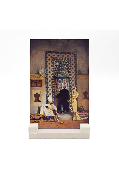 Sadrazam Osman Hamdi Bey- Τραπέζι καφετιέρας με στάμπα από πέτρα 10x15 5G-KO1