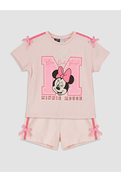 LC Waikiki LCW Kids majica i šortsevi za devojčice sa Minnie Mouse printom