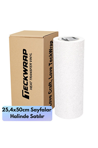 Teckwrap Craft Glitter PUFF HTV-White - Isı Transfer Vinili - Iron On_ 1 Adet...
