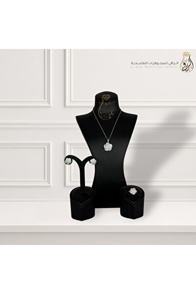 Generic طقم مجوهرات تقليدي بتصميم زهرة مرصعة