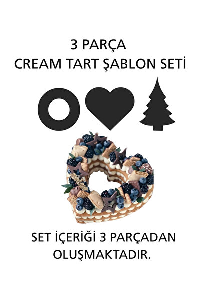 YYK YIKANABİLİR YAĞLI KAĞIT HEP PİŞİR 3 Parça Cream Tart Şablon Seti