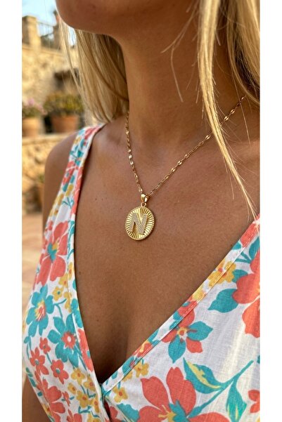 İNN JEWELLERY قلادة فولاذية مقاومة للصدأ مع أحرف (ضمان المستورد لمدة عامين)