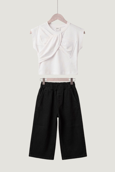 NOBLEKIDS Girl's Collar Detailed Trousers Set