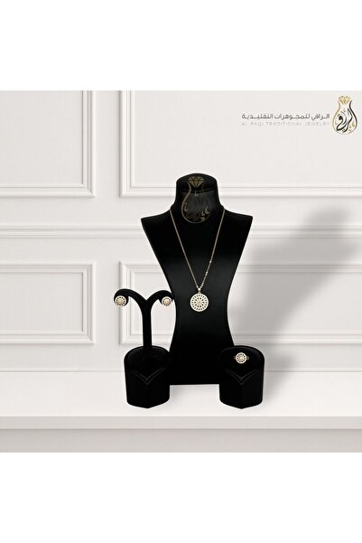Generic طقم مجوهرات تقليدي بتصميم دائري ذهبي مزخرف