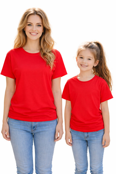 VODEXA Tricou oversize simplu pentru mamă și fiică, tricou pereche, 100% bumb...