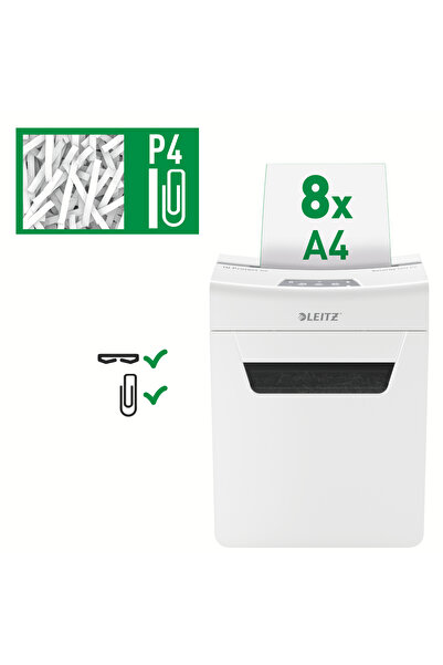 Leitz DOC IQ Protect 8X Καταστροφέας Εγγράφων Σταυροειδούς Κοπής - για Γραφείο