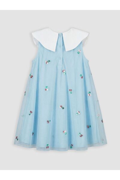 LC Waikiki LCW Kids Bebe Yaka Nakışlı Kız Çocuk Prenses Elbisesi