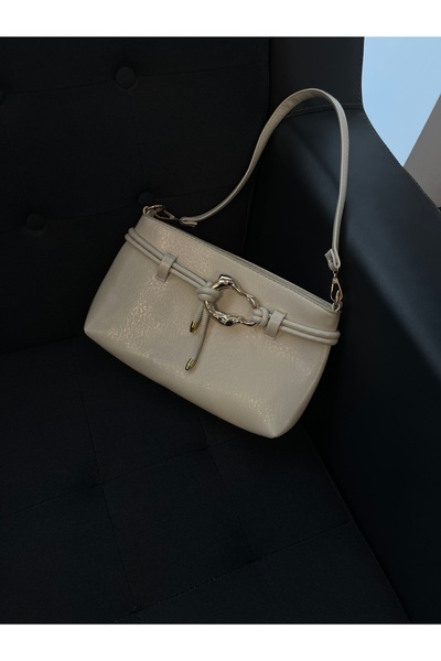 WilloWara Gold Buckle Baguette Women's Shoulder Bag |   Forel