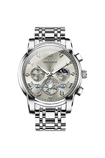 OLEVS Ανδρικός Χρονογράφος Κουάρτζ – Φάση Σελήνης, Αδιάβροχο 30Μ, Ανοξείδωτο ...