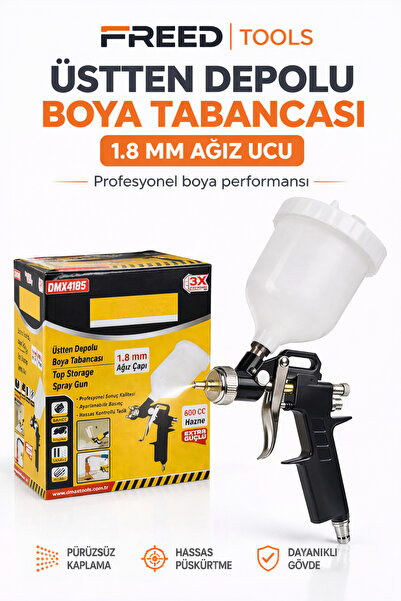FREED TOOLS Pro seri 1.8 Üstten Depolu Boya Tabancası 1.8 mm Nozul Profesyone...