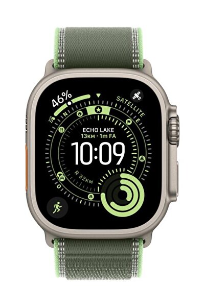 Apple AW BAND 49MM TRAIL GN/NEON BK - Ρολόι, Μαύρο Φινίρισμα Τιτανίου