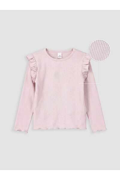 LC Waikiki Lcw Kids Crew Neck Ruffle Girl's T-Shirt