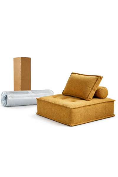 OEM Καναπές Piemonte, αφρός μνήμης, 100x100x30 εκ. - Μουστάρδα