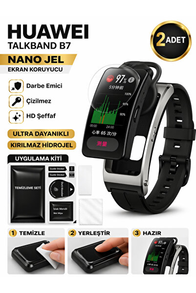 Astakos واقي شاشة نانو جل متوافق مع Huawei Talkband b7، قطعتين، مقوى وممتص لل...