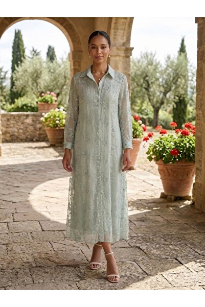 Rabiossa Women's Sparkling Shirt Dress