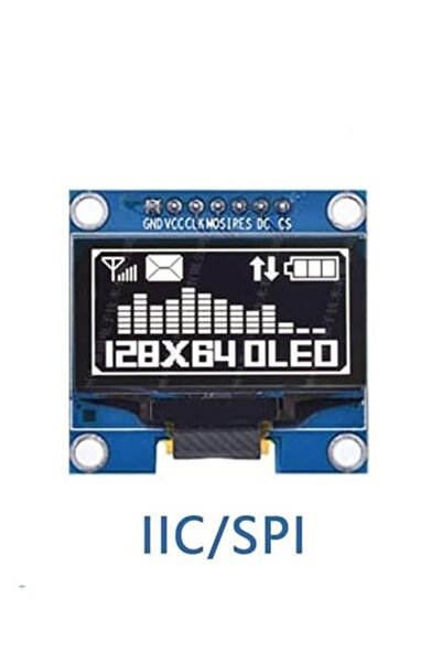 EmAyCenter 1.3 İnç 128x64 Beyaz OLED Grafik Ekran Modülü - I2C/SPI Destekli A...