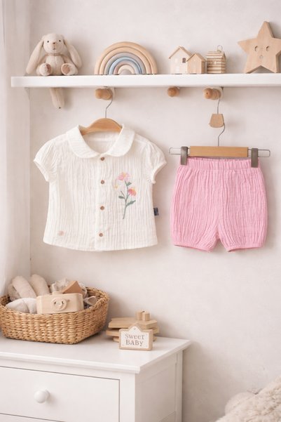 Baby hi Baby Girl Muslin Set Floral Pink 9 12 18 Months Holiday Set