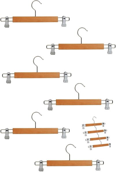 Senin Dükkanın 10 Pieces Wooden Latched Skirt Clothes Hanger