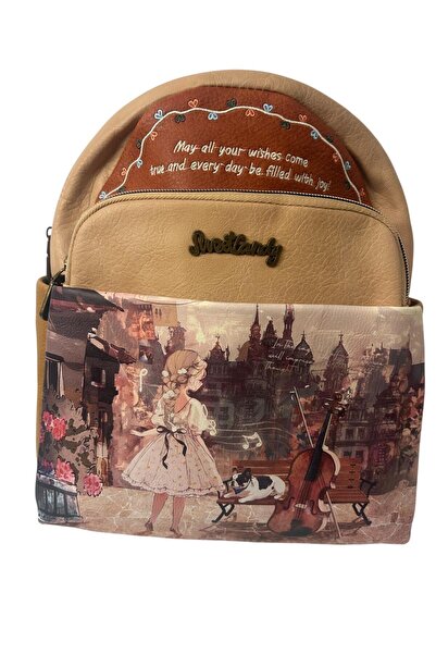 Sweet Candy Rucsac mare din piele, Sweet Candy, cu 5 compartimente