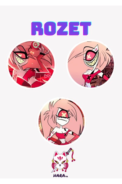 Hara Company Hazbin Hotel Animesi Cherri Bomb Anime Rozet Seti 3’lü