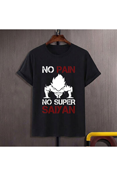 barsdepo Μπλουζάκι με στάμπα NO PAIN NO SAIYAN, Ποιότητα PREMIUM Unisex για Π...