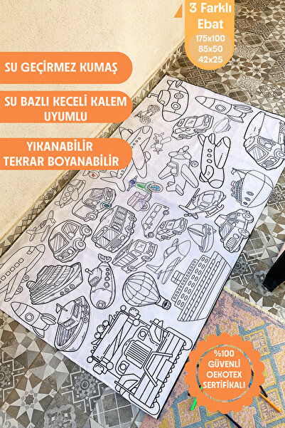 GIMOSA Kids Su Geçirmez Yıkanabilir Boyama Örtüsü, 3 Farklı Ebatta, Eğitici Ç...