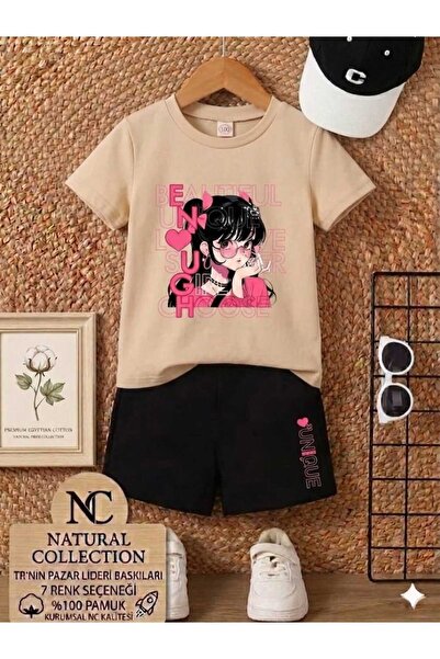 Nice Clothes Tricou și pantaloni scurți de vară pentru copii, unisex (roz, pe...