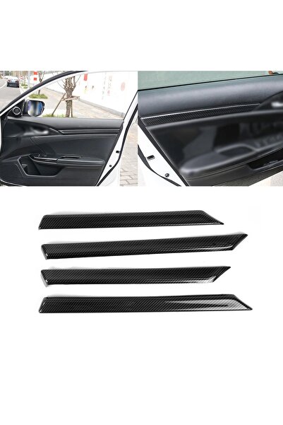 LUXE AKSESUAR Honda Civic FC5 ( 2016-2021 ) İç Kapı Trim Kaplama Karbon Fiber...