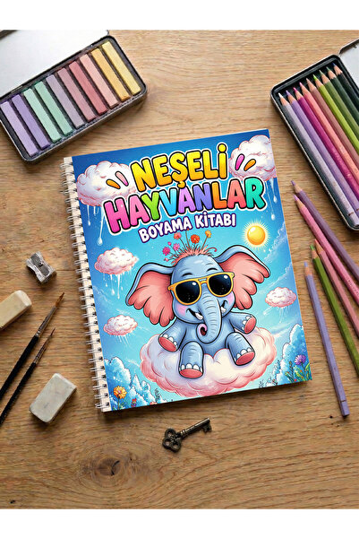 metafortoys Neşeli Hayvanlar Boyama Kitabı Cozy Book – 20x24 cm I 40 Görsel I...