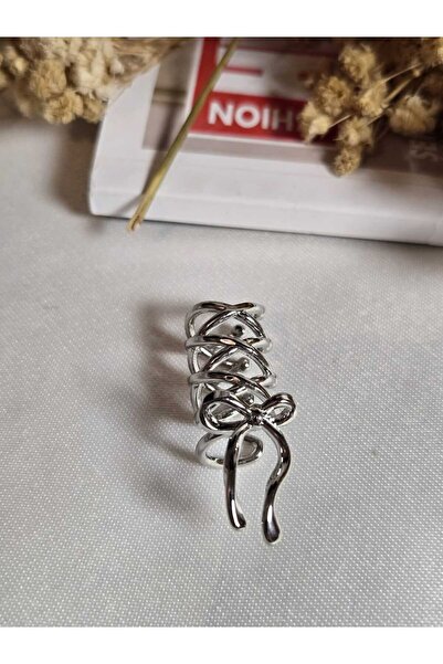 Roseliere Jewelry Kurdele Model Parlak Silver Earcuff Günlük Kullanım Şık Tas...