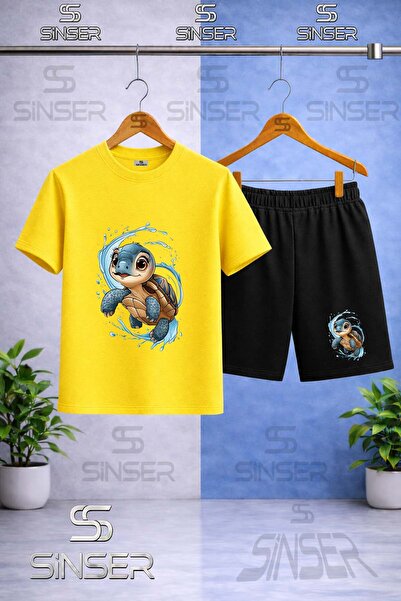 SS SİNSER Children's Karette Karetta in the Water Printed Crew Neck T-Shirt -...