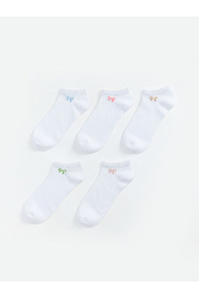 LC Waikiki Nevavm Women's Bow Patterned Booties Socks, Pack of 5