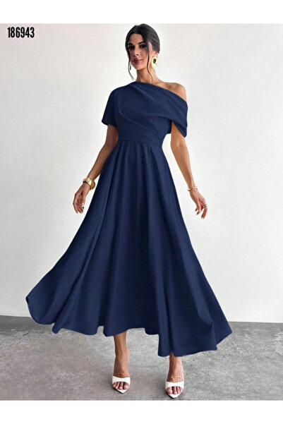 moda wanilia Νέα σεζόν Γυναικείο φόρεμα με λεπτομέρεια από πλισέ, μακρύ, κομψ...