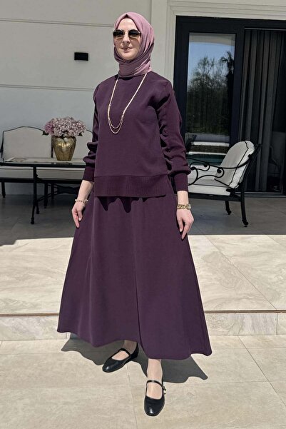 Rabia Şamlı Set de mătase modal Prune