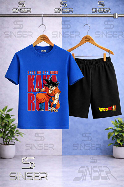SS SİNSER Children's Goku Back Writing Printed Punch Printed Crew Neck T-Shir...