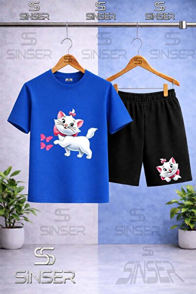 SS SİNSER تي شيرت للأطفال مطبوع عليه KEDI KURDALELI BUTTERFLY برقبة دائرية - ...