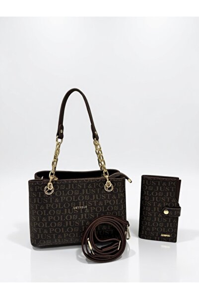 Just Polo Printed Stylish Shoulder Bag and Wallet Combination Shopper Suitabl...