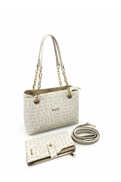 Just Polo Printed Stylish Shoulder Bag and Wallet Combination Shopper Suitabl...
