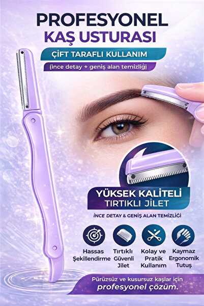 MAQYA KOZMETİK Yüz ve Kaş Tüy Alma Usturası, Açılır Kapanır 2 Adet Paslanmaz ...