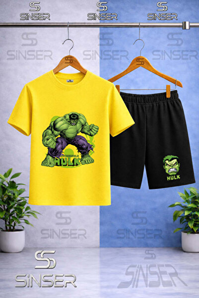 SS SİNSER Παιδικό μπλουζάκι με στάμπα HULK EL SQUASHED GREEN CANVAS με λαιμόκ...