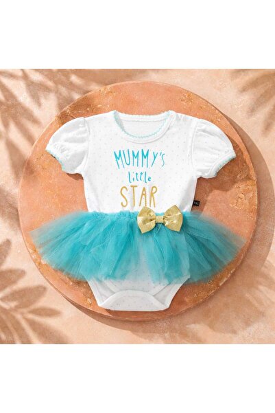 BABY COOL Kız Bebek Tütü Etekli Zıbın Body – Mummy’s Little Star Baskılı, Fiy...